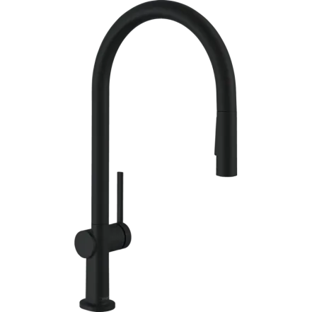 Кухонний змішувач Hansgrohe Talis 210 2jet з витяжним виливом Sbox, чорний матовий (72801670)