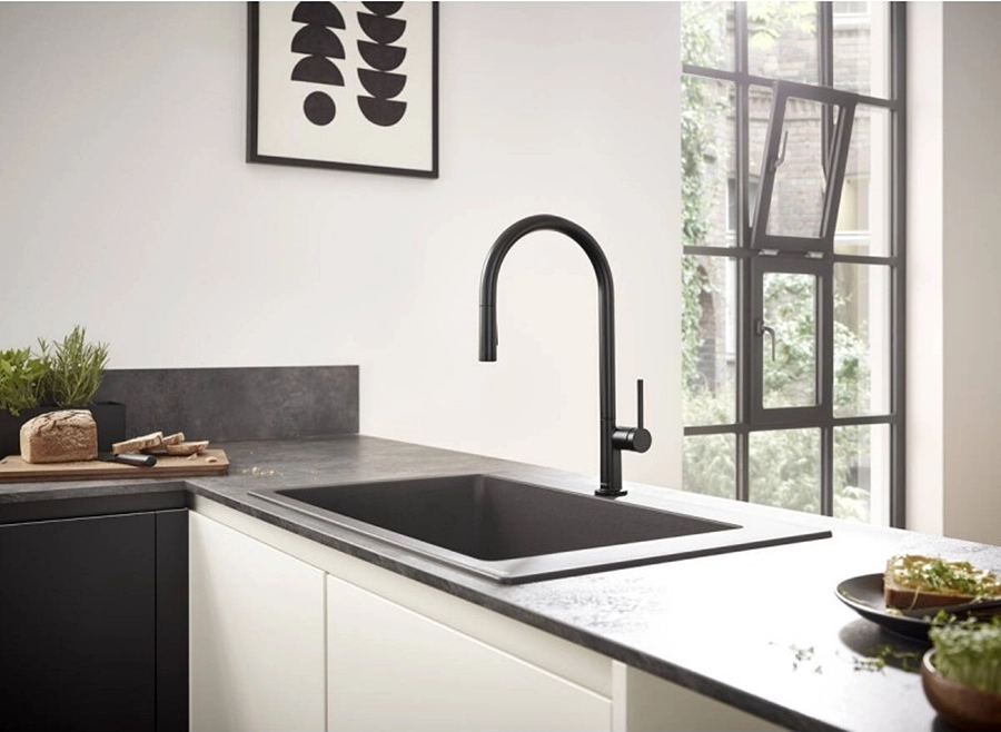 Кухонный смеситель Hansgrohe Talis 210 2jet с вытяжным изливом Sbox, нержавеющая сталь (72801800) Фото - 2