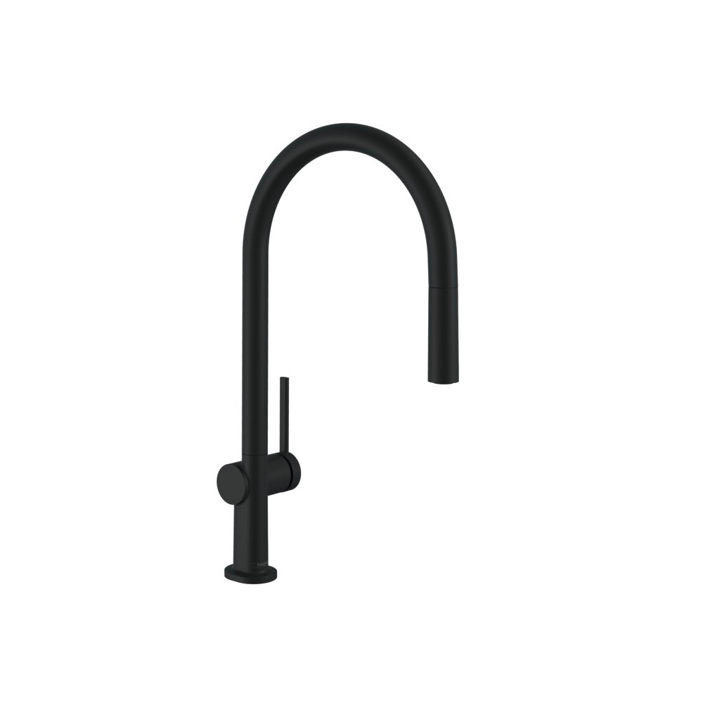 Смеситель для кухни Hansgrohe Talis 210 1jet с вытяжным изливом, черный матовый (72802670)