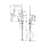 Смеситель для кухни Hansgrohe Talis 210 1jet с вытяжным изливом, черный матовый (72802670) Фото - 1