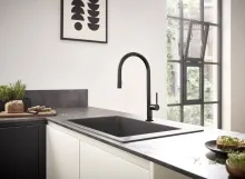Змішувач для кухні Hansgrohe Talis 210 1jet з витяжним виливом, чорний матовий (72802670) Фото - 2