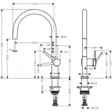 Змішувач для кухні Hansgrohe TALIS M54  220, одноважiльний, 1jet, чорний матовий Фото - 1