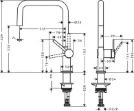 Змішувач для кухні Hansgrohe Talis M54, одноважiльний, U 220, 1jet, хром Фото - 2