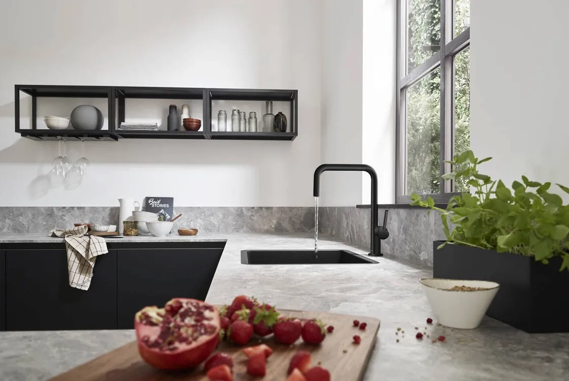 Змішувач для кухні Hansgrohe TALIS M54, одноважiльний, 220, 1jet, чорний матовий Фото - 1