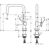 Смеситель для кухни Hansgrohe TALIS M54, однорычажный, 220, 1jet, черный матовый Фото - 2