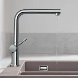 Змішувач для кухні Hansgrohe TALIS M54, одноважiльний, 270, з висувним виливом, 1jet, хром Фото - 2