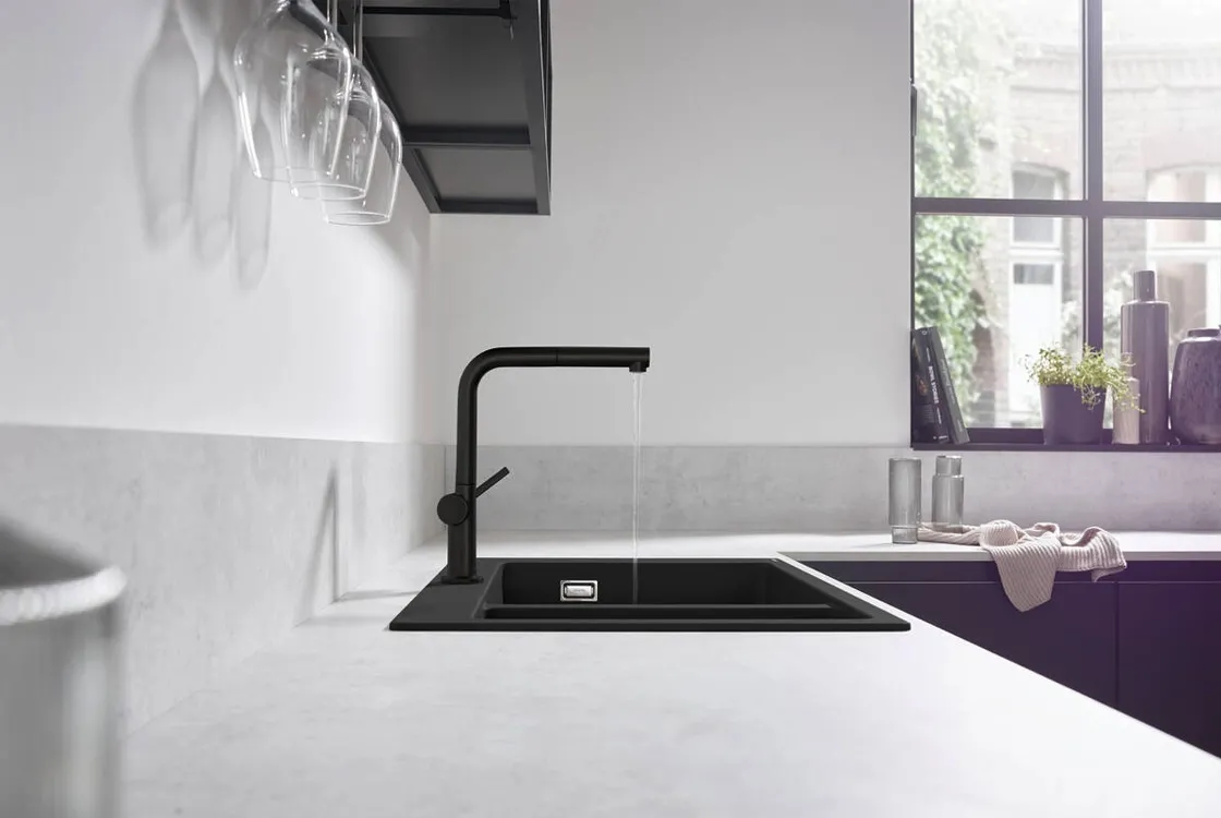 Змішувач для кухні Hansgrohe TALIS M54, одноважiльний 270, з витяжним душем, 1jet, чорний мат Фото - 1