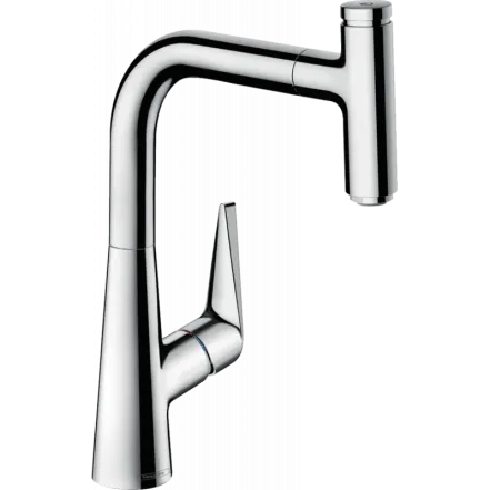 Смеситель для кухни Hansgrohe Talis Select M51 220 1Jet с вытяжным изливом, хром (72822000)
