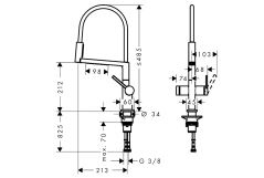 Змішувач для кухні Hansgrohe TALIS SELECT M54, одноважільний,  3jet, хром Фото - 1