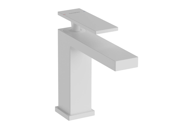 Змішувач для умивальника Hansgrohe Tecturis E EcoSmart+ білий з донним клапаном (73011700)
