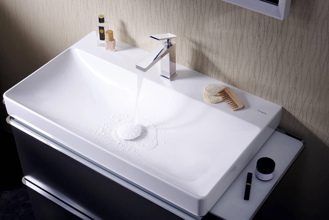 Змішувач для умивальника Hansgrohe Tecturis E CoolStart EcoSmart+ хром без донного клапану (73012000) Фото - 2