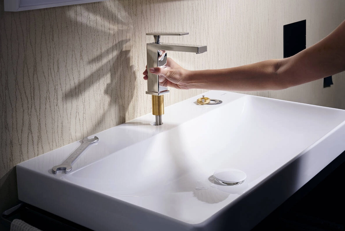 Змішувач для умивальника Hansgrohe Tecturis E CoolStart EcoSmart+ хром без донного клапану (73012000) Фото - 4
