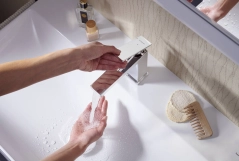 Змішувач для умивальника Hansgrohe Tecturis E CoolStart EcoSmart+ хром без донного клапану (73012000) Фото - 3