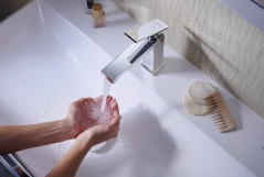 Смеситель для умывальника Hansgrohe Tecturis E CoolStart EcoSmart+ хром с донным клапаном (73014000) Фото - 1