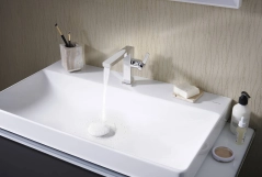 Змішувач для умивальника Hansgrohe TECTURIS E 110, одноважільний ,CoolStart, push-open, хром Фото - 3