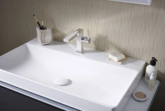 Змішувач для умивальника Hansgrohe TECTURIS E 110, одноважільний ,CoolStart, push-open, хром Фото - 5