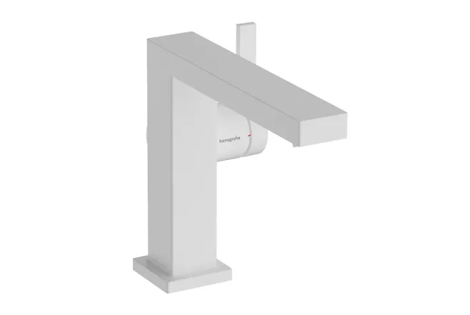 Смеситель для умывальника Hansgrohe TECTURIS E 110, однорычажный ,CoolStart, push-open, белый матовый