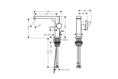 Змішувач для умивальника Hansgrohe Tecturis E CoolStart EcoSmart+ хром з донним клапаном (73023000) Фото - 2