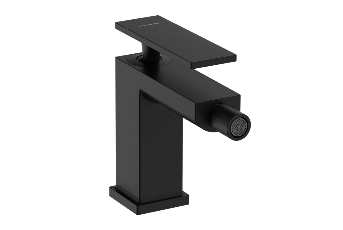Смеситель для биде Hansgrohe Tecturis E со сливным гарнитуром, черный матовый (73200670)