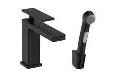 Смеситель для умывальника Hansgrohe Tecturis E 110 с гигиенической лейкой, матовый черныйk (73210670)
