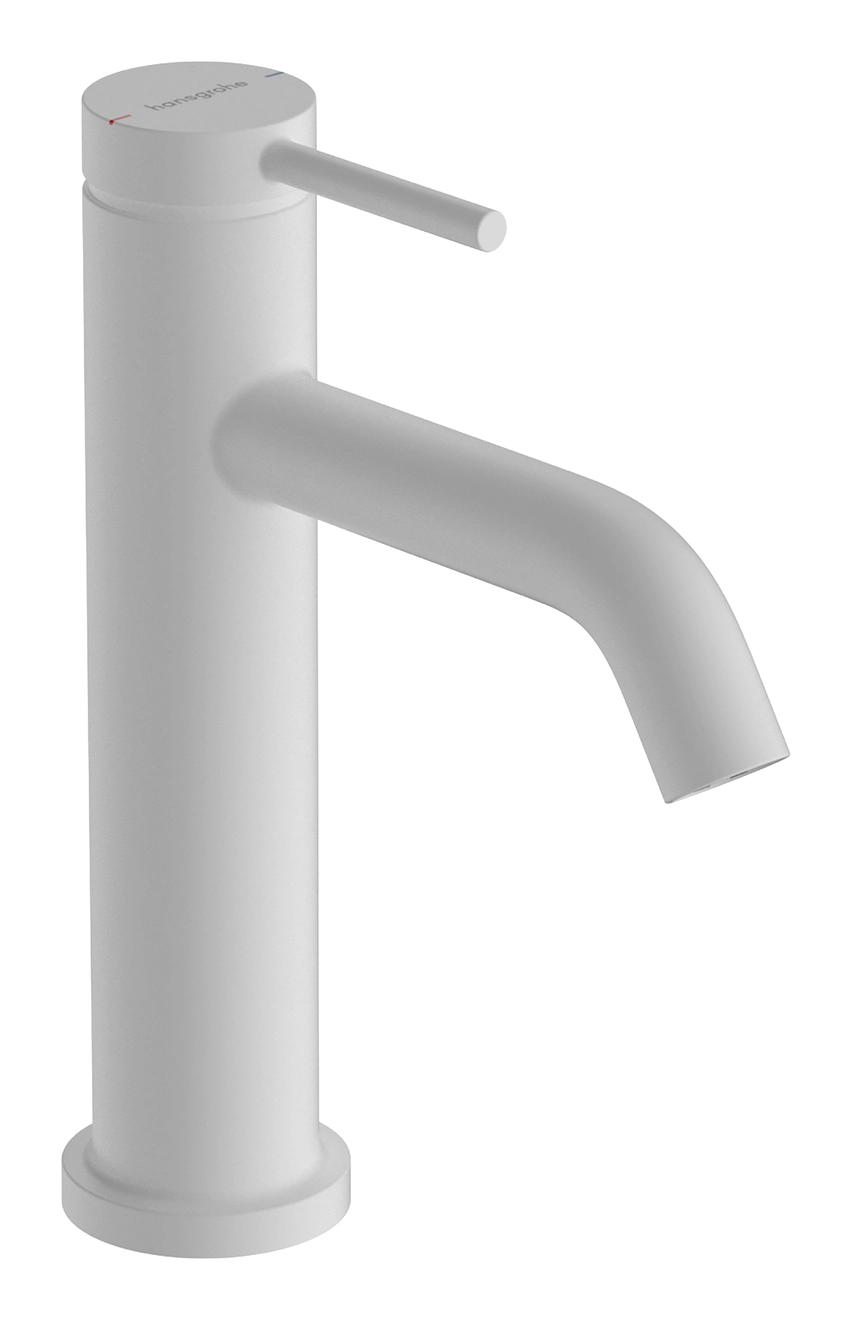 Смеситель для раковины Hansgrohe Tecturis S EcoSmart+ со сливным гарнитуром, белый матовый 73310700
