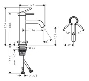 Смеситель для раковины Hansgrohe Tecturis S EcoSmart+ без сливного гарнитура, бронза (73311140) Фото - 2