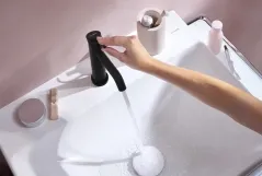 Змішувач для умивальника Hansgrohe Tecturis S 110 CoolStart без донного клапана, матовий чорний (73312670) Фото - 1
