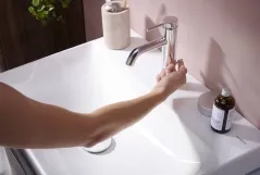 Смеситель для умывальника Hansgrohe Tecturis E CoolStart EcoSmart+ хром с донным клапаном (73314000) Фото - 1