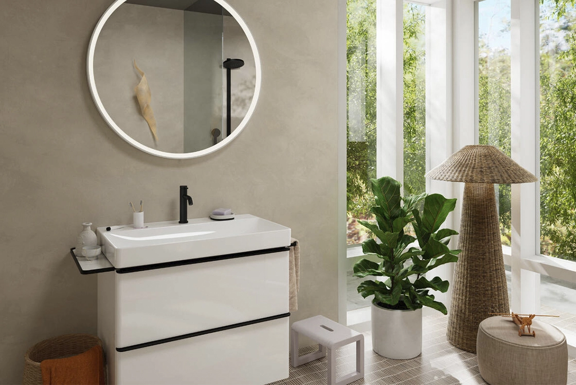 Смеситель для умывальника Hansgrohe Tecturis E CoolStart EcoSmart+ черный с донным клапаном (73314670) Фото - 2