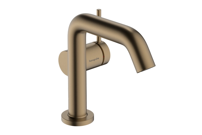 Смеситель для раковины Hansgrohe Tecturis S CoolStart EcoSmart+ со сливным гарнитуром бронза (73320140)