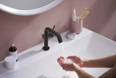 Смеситель для умывальника Hansgrohe TECTURIS S 110, однорычажный, CoolStart, push-open, черный матовый Фото - 2