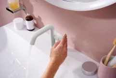 Змішувач для раковини Hansgrohe Tecturis S CoolStart EcoSmart+ зі зливним гарнітуром білий матовий (73320700) Фото - 1