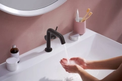 Смеситель для умывальника Hansgrohe Tecturis S 110 Fine CoolStart, матовый черный (73321670) Фото - 2