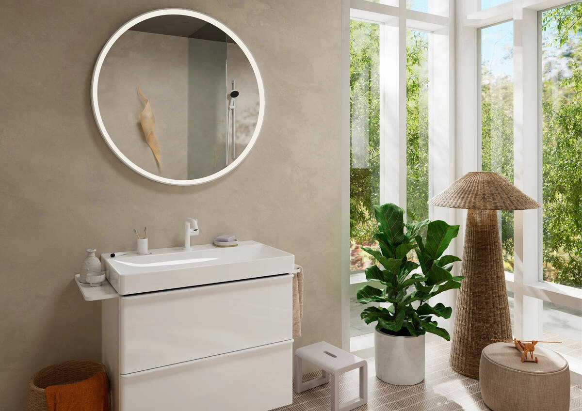 Смеситель для умывальника Hansgrohe Tecturis S 110 Fine CoolStart, матовый белый (73321700) Фото - 3