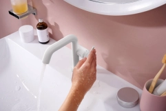 Смеситель для умывальника Hansgrohe Tecturis S 110 Fine CoolStart, матовый белый (73321700) Фото - 1