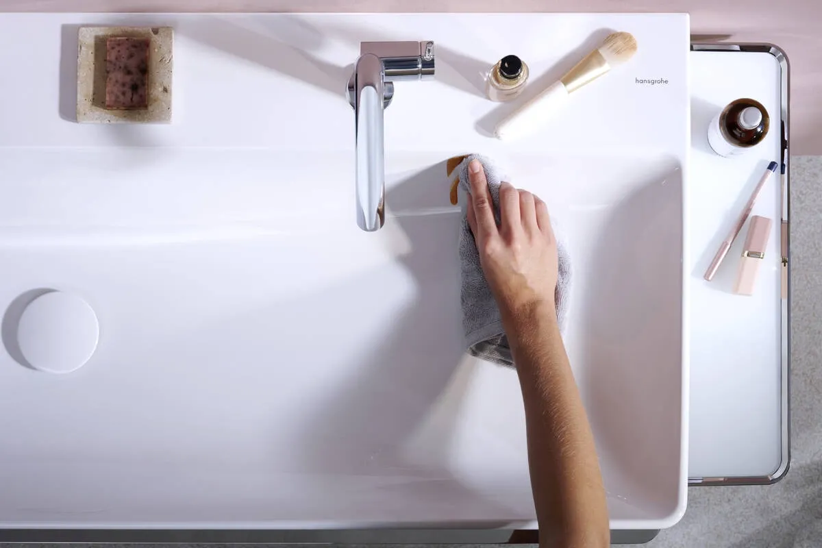 Смеситель для умывальника Hansgrohe Tecturis S CoolStart EcoSmart, со сливным гарнитуром, хром (73323000) Фото - 3