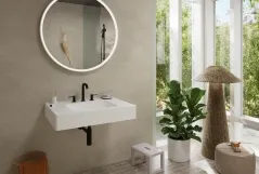 Смеситель для умывальника Hansgrohe TECTURIS S на 3 отв со сливным гарнитуром, черный матовый Фото - 1
