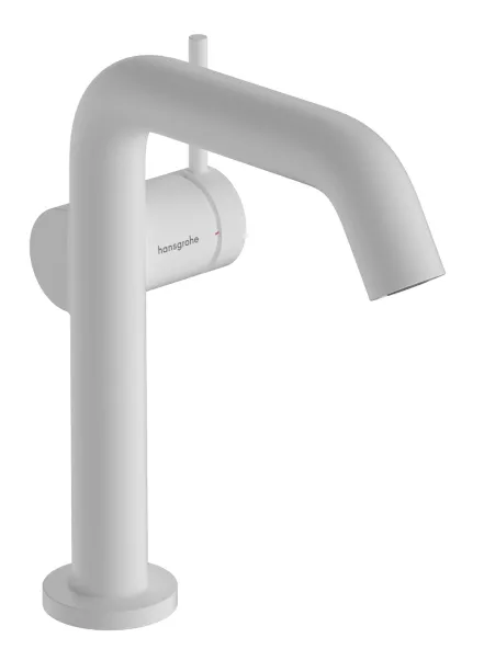 Смеситель для умывальника Hansgrohe Tecturis S 150 Fine CoolStart без донного клапана, матовый белый (73341700)