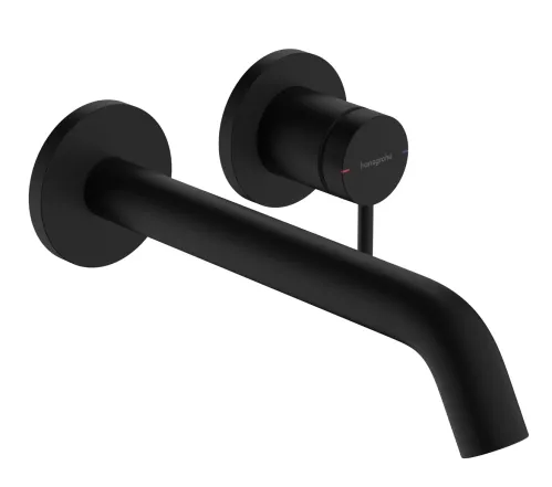 Смеситель для умывальника Hansgrohe Tecturis S 225 со стены, матовый черный (73351670)