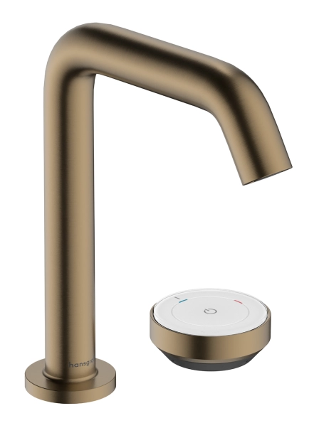 Змішувач для умивальника Hansgrohe Tecturis S 150 CoolStart на 2 отвори, бронза (73353140)