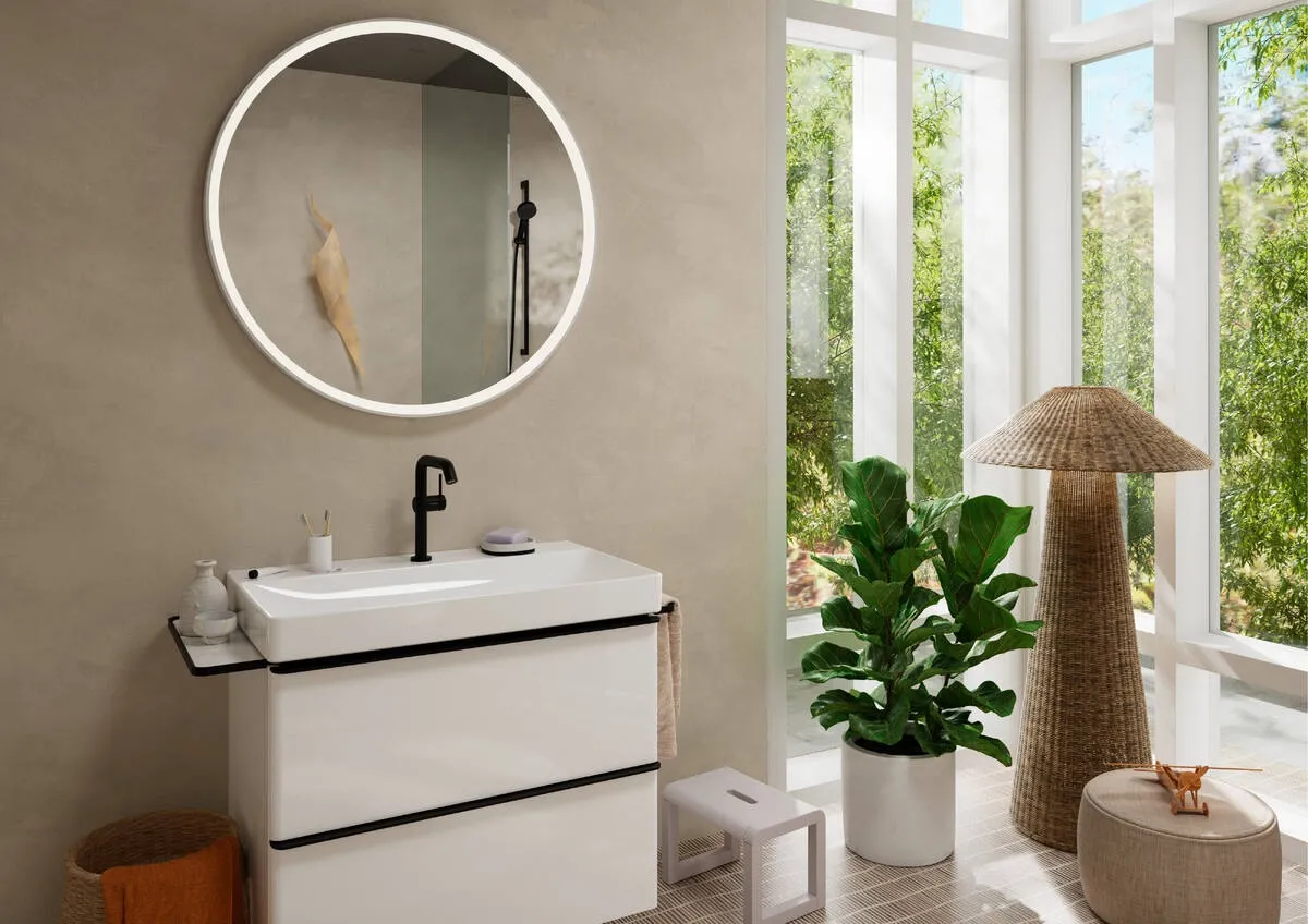 Змішувач для раковини Hansgrohe Tecturis S CoolStart EcoSmart+ зі зливним гарнітуром чорний матовий (73360670) Фото - 1