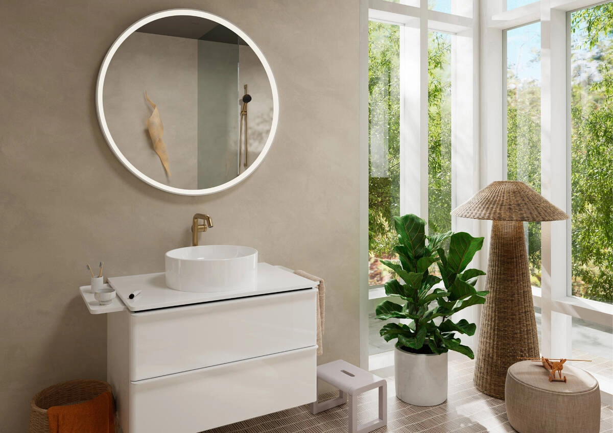 Смеситель для раковины Hansgrohe Tecturis S CoolStart EcoSmart+ без сливного гарнитура бронза (73372140) Фото - 1
