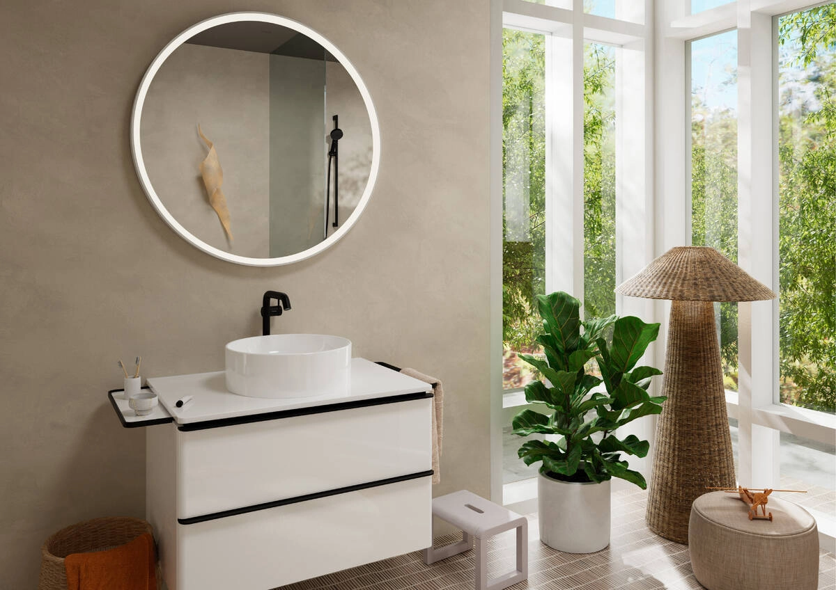 Смеситель для раковины Hansgrohe Tecturis S CoolStart EcoSmart+ без сливного гарнитура черный матовый (73372670) Фото - 1