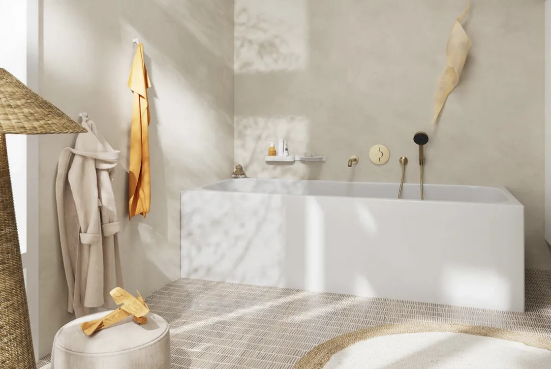 Вилив для ванни Hansgrohe Tecturis S з виступом 198 мм, шліфована бронза (73411140) Фото - 1