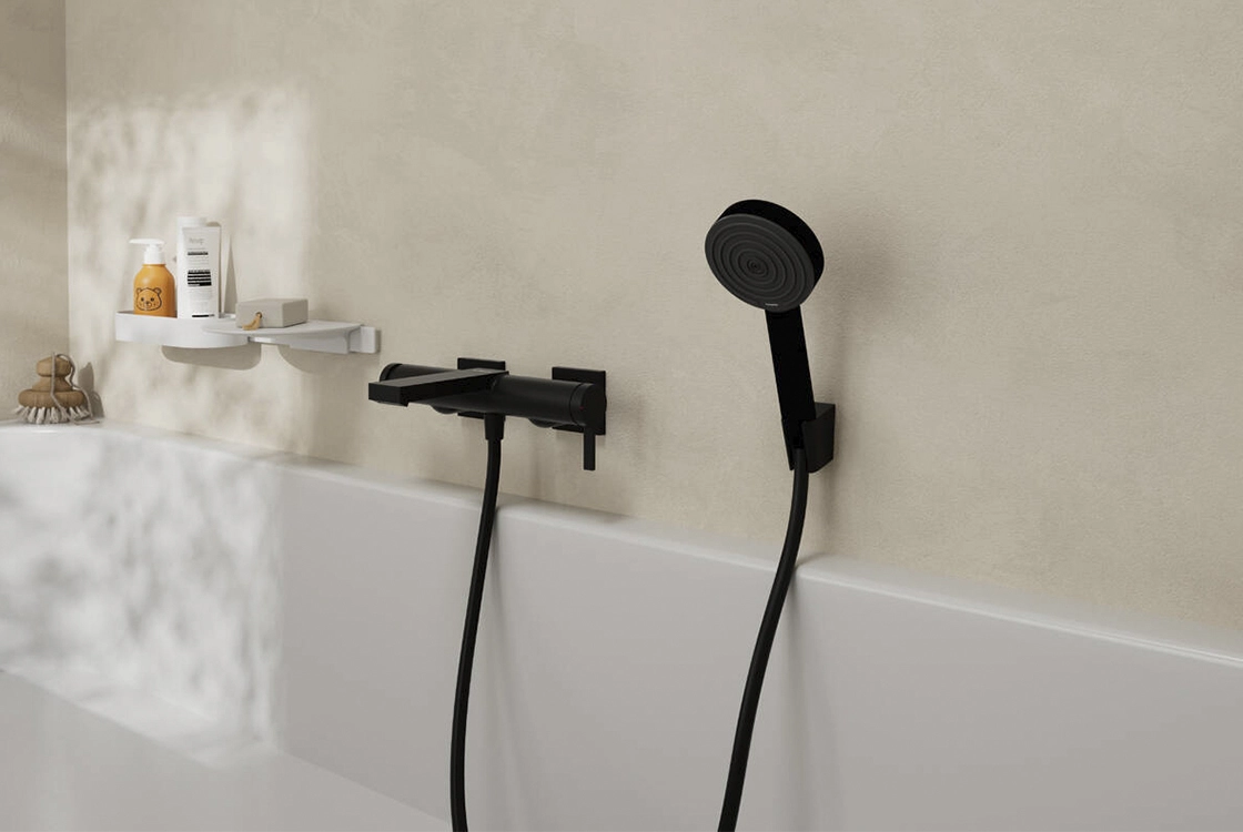 Смеситель для ванны Hansgrohe TECTURIS E, однорычажный, черный матовый Фото - 1