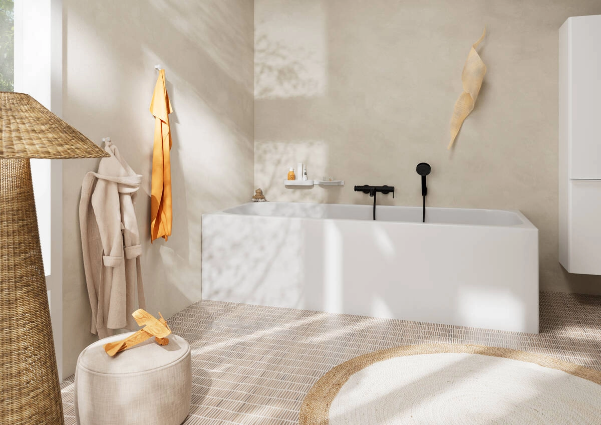Змішувач для  ванни Hansgrohe TECTURIS S, одноважільний, чорний матовий Фото - 1