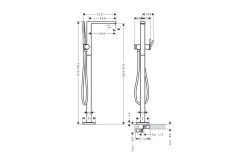 Смеситель для ванны напольный Hansgrohe Tecturis E, матовый белый (73445700) Фото - 1