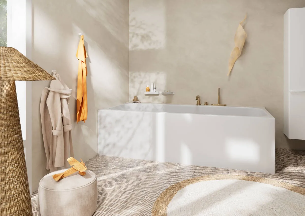 Змішувач на край ванни Hansgrohe Tecturis S врізний на 3 отвори з sBox, Brushed Bronze (73447140) Фото - 1