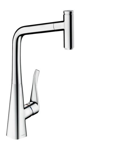 Змішувач для кухні Hansgrohe Metris Select M71 320 із висувною лійкою (73803000)