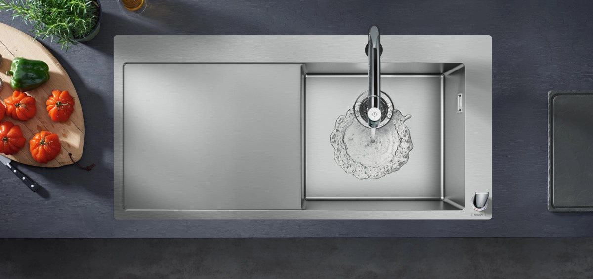 Змішувач для кухні Hansgrohe Metris Select M71 з висувним виливом (73804000) Фото - 4